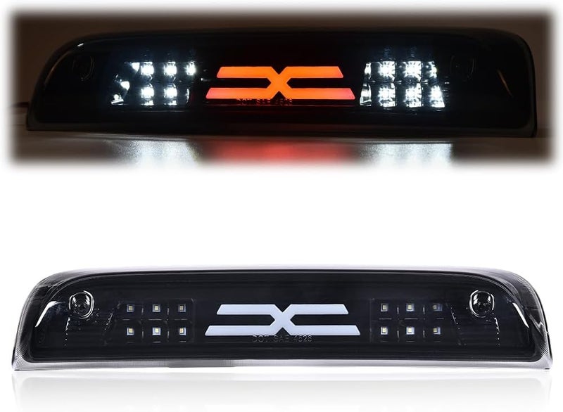 PIT66 3rd Brake Light, Compatible with 2014-2020 Chevy Silverado 2014-2020 GMC Sierra X Type Led Bar High Mount Stop Light Rear Tail Cargo Lamps Black Smoked Lens Black Housing - Image 1